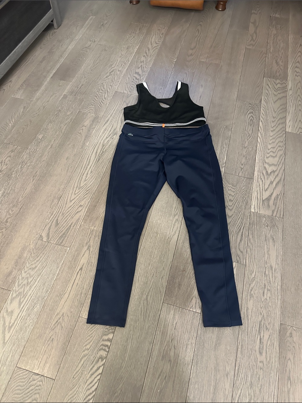 Lacoste Navy Performance Leggings with Contrast Waistband